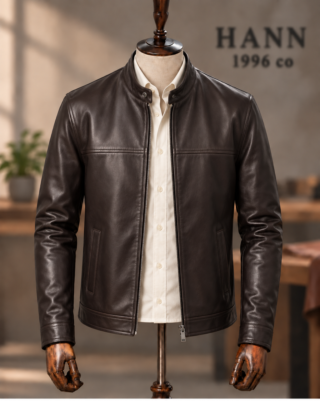 HANN Signature Racer Lambskin Jacket – Dark Brown
