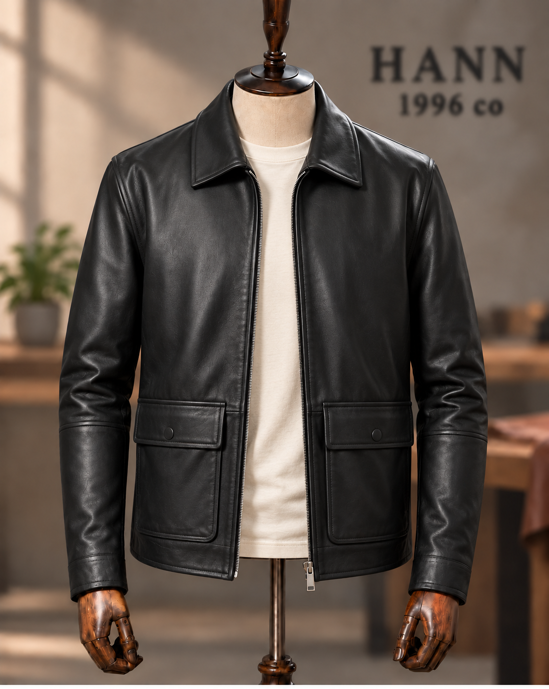 HANN Utility Lambskin Jacket – Black