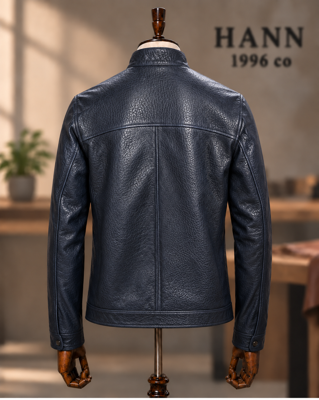 HANN Jumbo Racer Lambskin Jacket – Navy