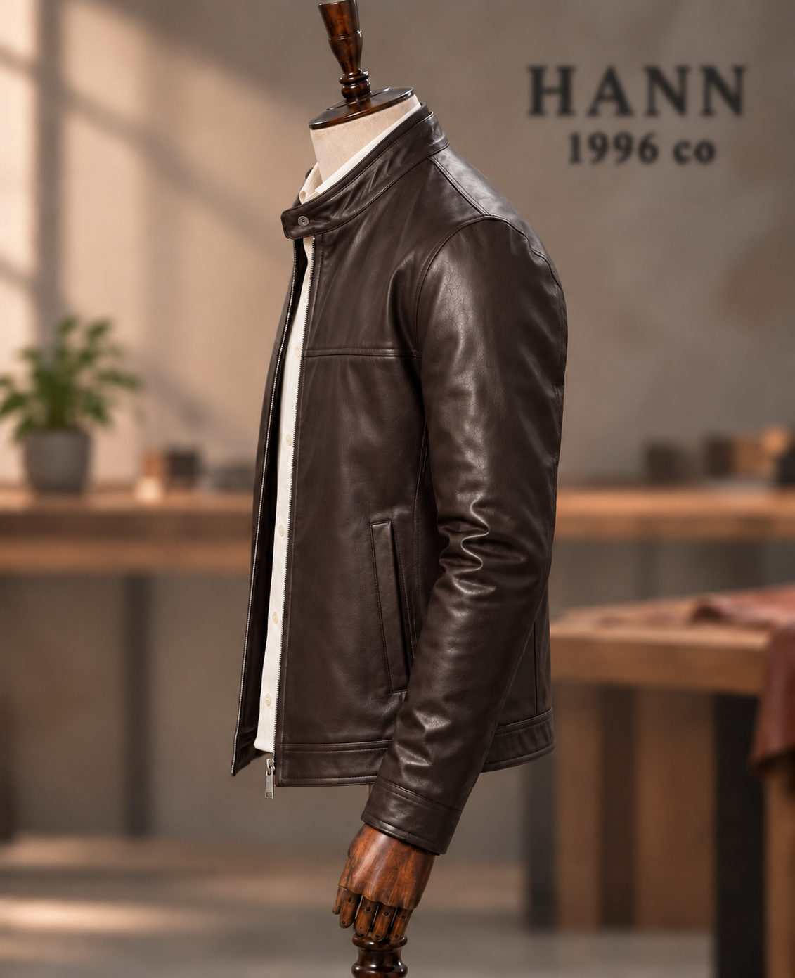 HANN Signature Racer Lambskin Jacket – Dark Brown