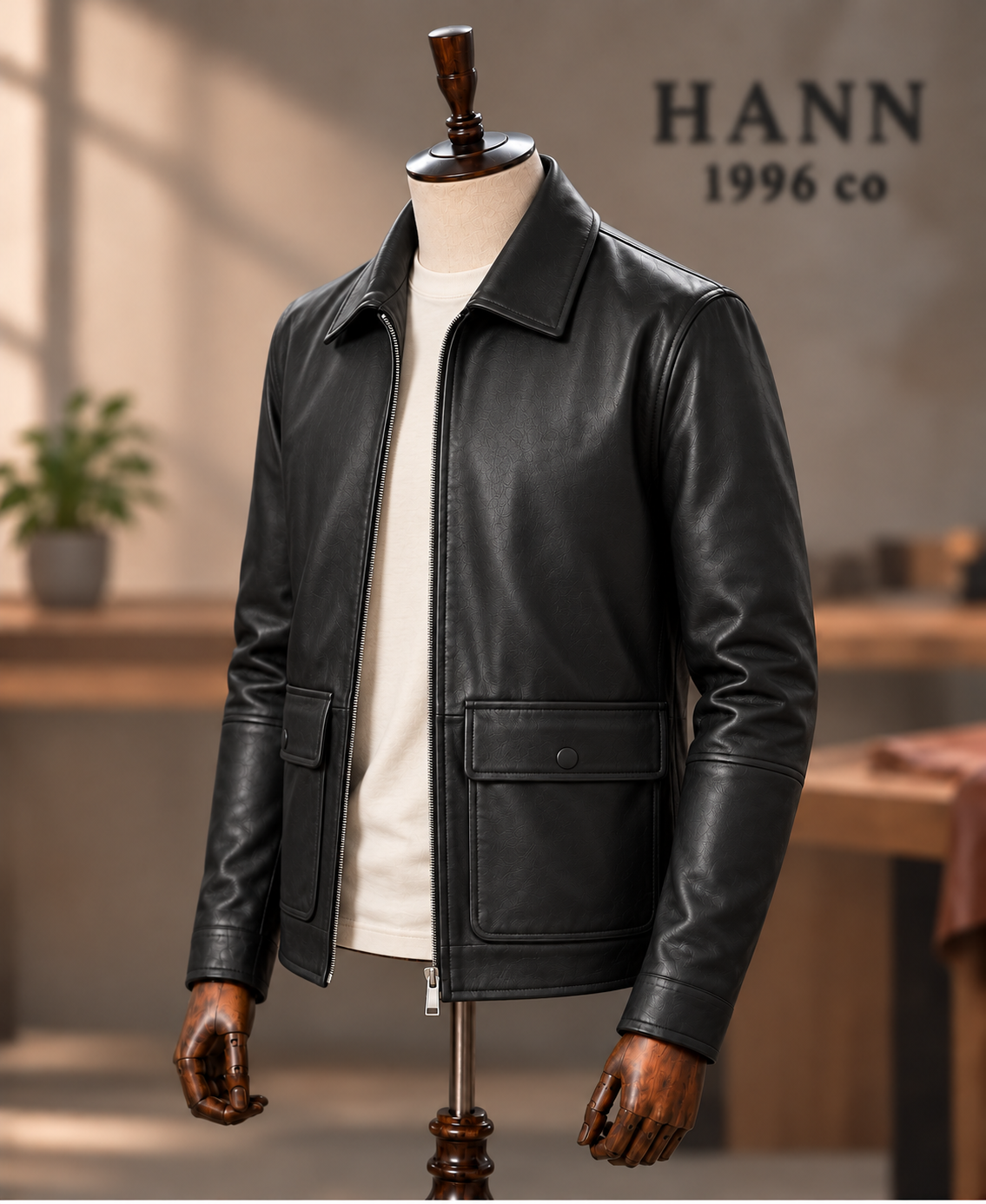HANN Utility Lambskin Jacket – Black