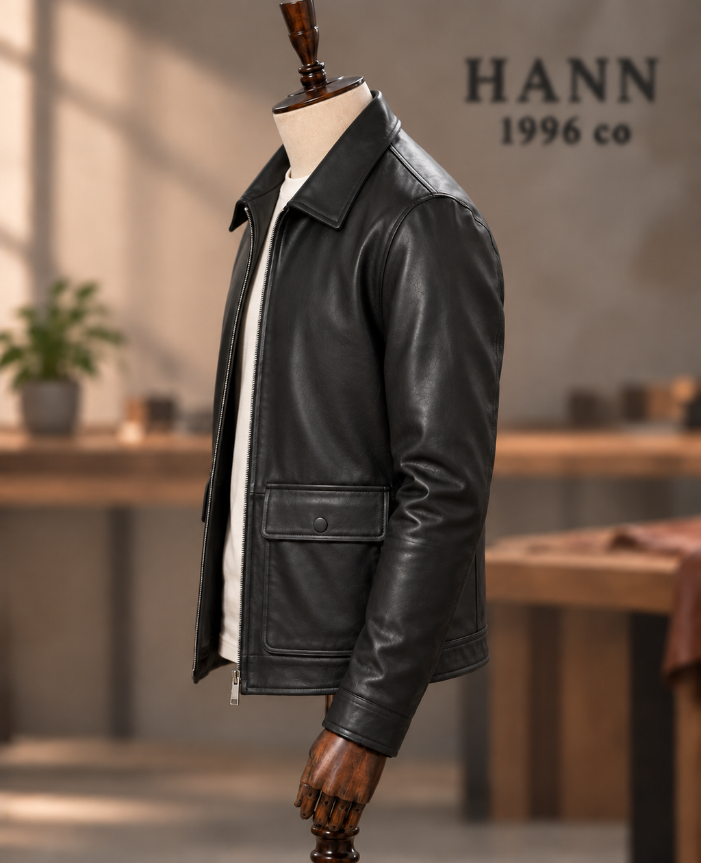 HANN Utility Lambskin Jacket – Black