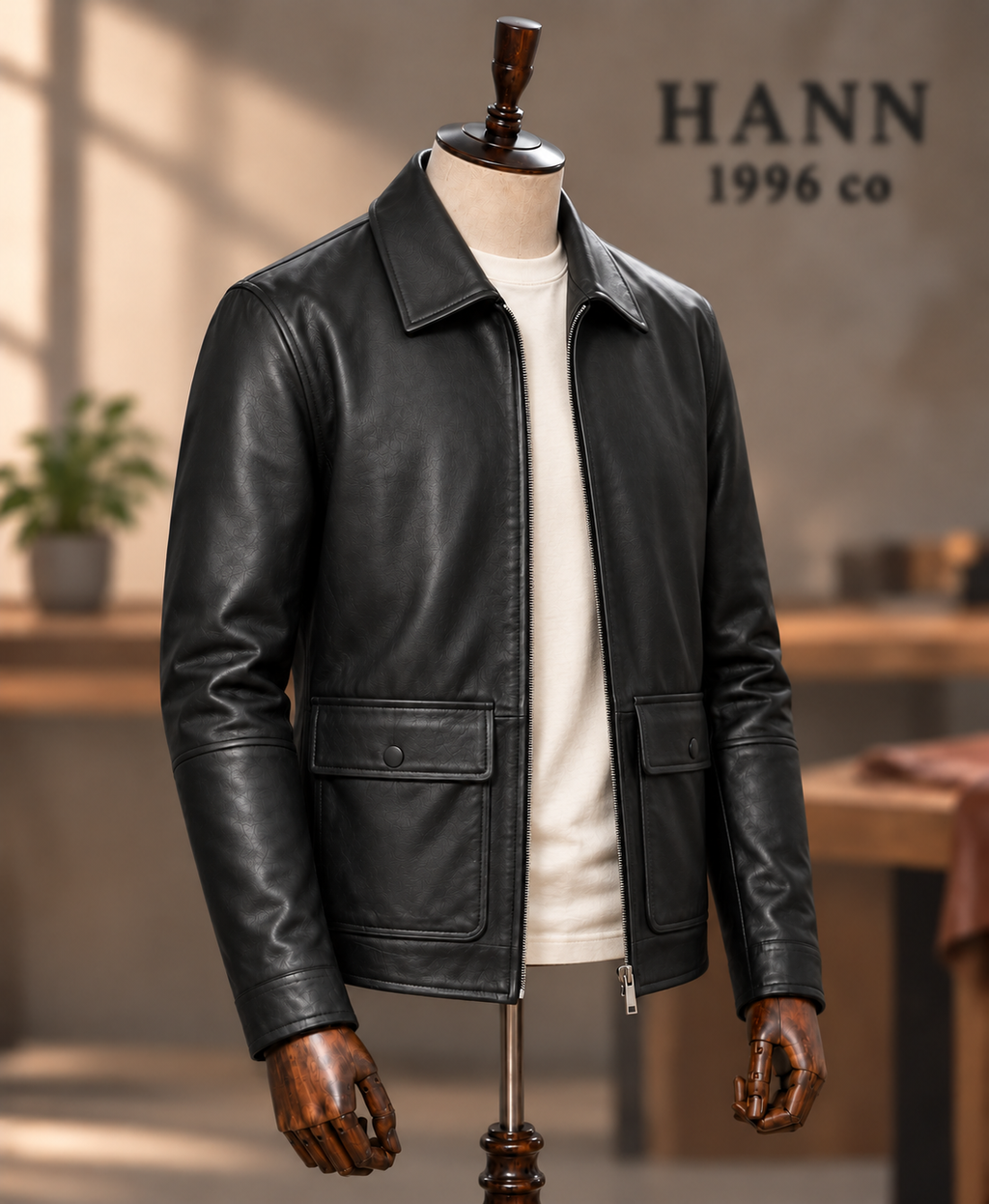 HANN Utility Lambskin Jacket – Black