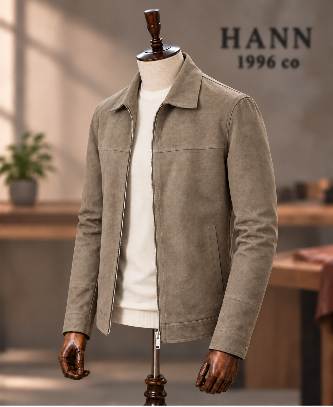 HANN Suede Lambskin Jacket – Taupe