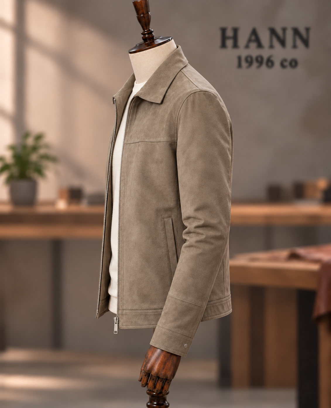 HANN Suede Lambskin Jacket – Taupe