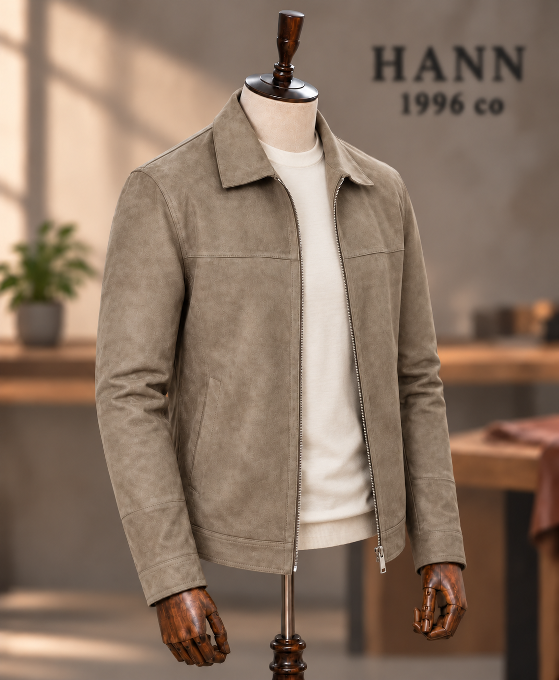 HANN Suede Lambskin Jacket – Taupe