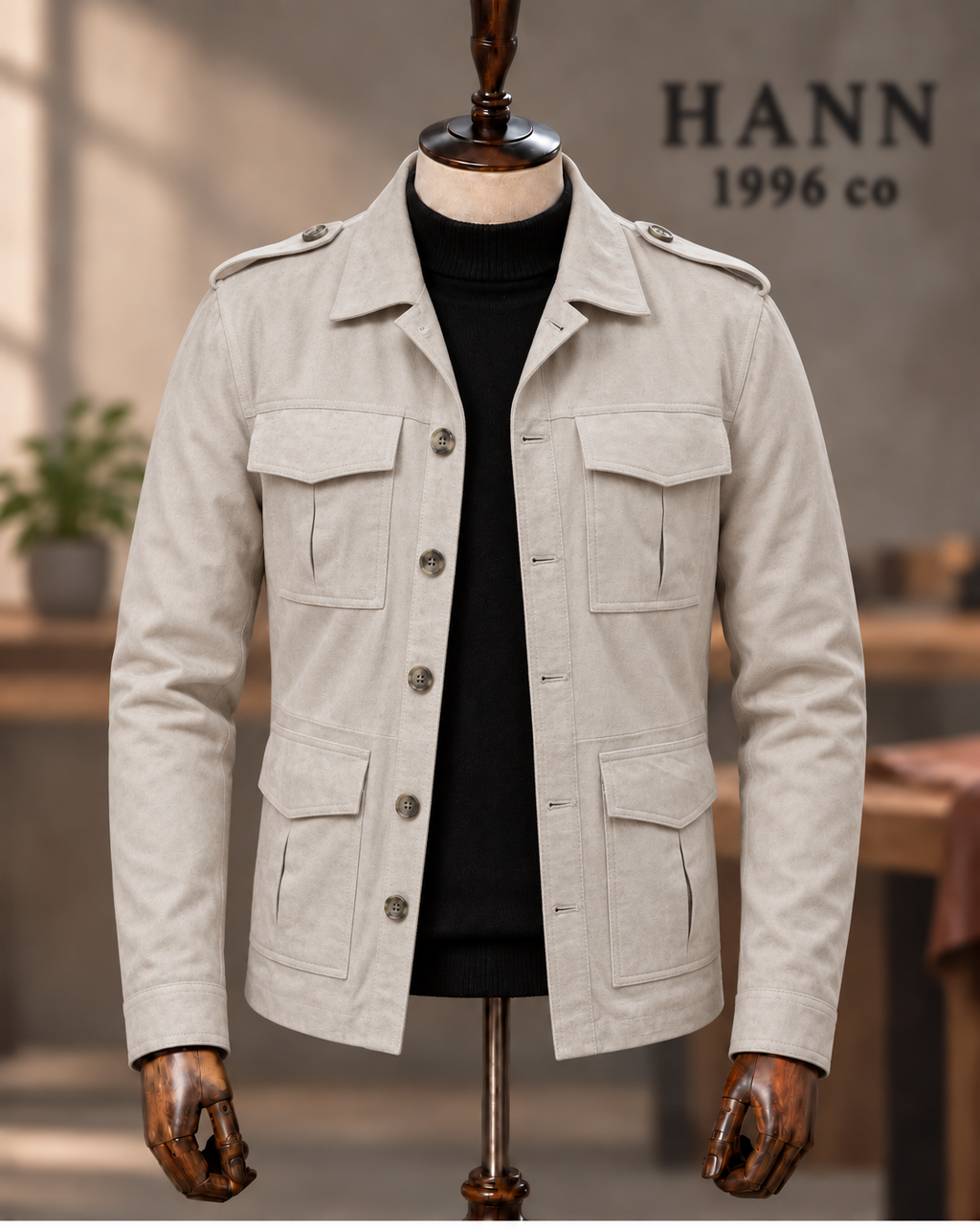 HANN Signature Safari Ivory ceket önden görünüm