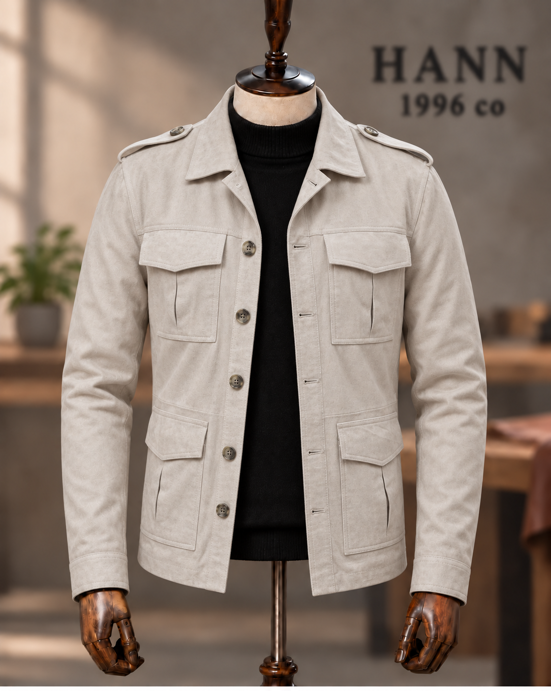 HANN Signature Safari Ivory ceket önden görünüm