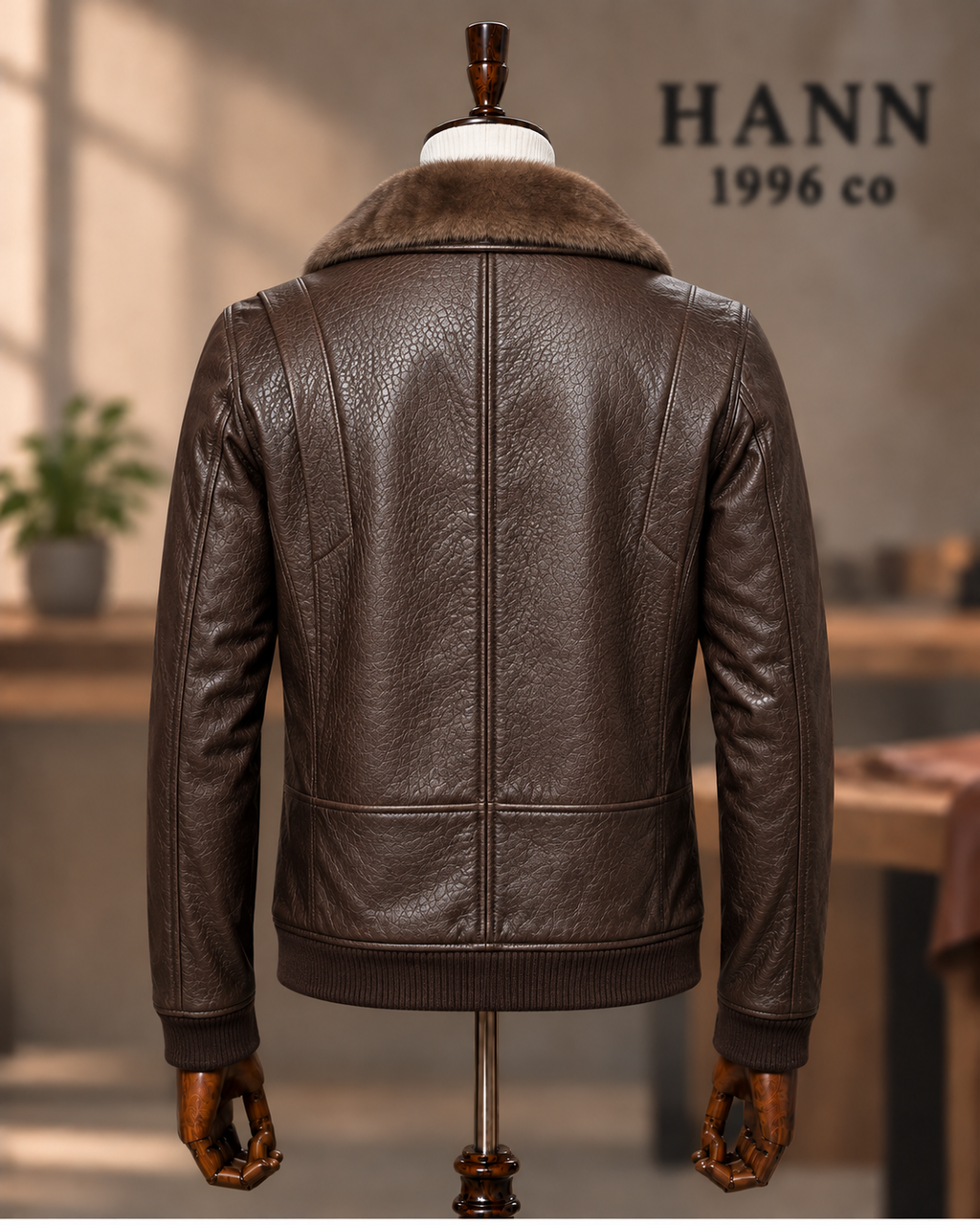 HANN Heritage Aviator Lambskin Jacket – Dark Brown